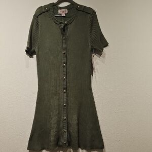 French Connection Green Sweater Mini Dress